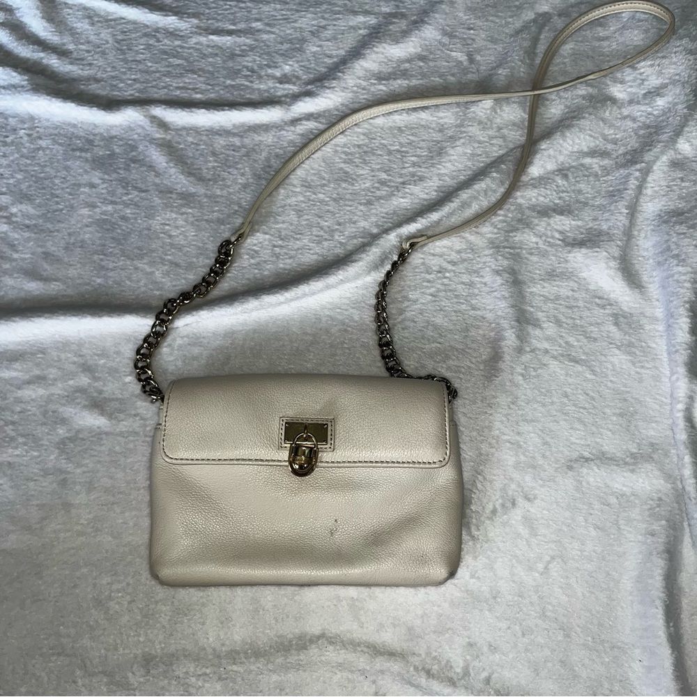 Calvin Klein cream crossbody bag